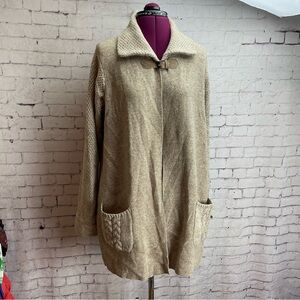 A ida wool blend cardigan light tan size XL